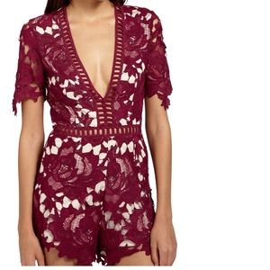 Misguided Ladder Stitch Lace Romper